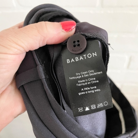 Aritzia Babaton Quillian Pants Charcoal Gray Tie Waist Wide Leg Size 4 - Picture 12 of 16